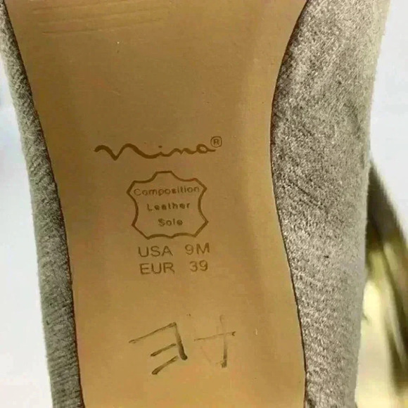 Nina heels size 9 39 Gold metallic peep toe pumps - Picture 8 of 8